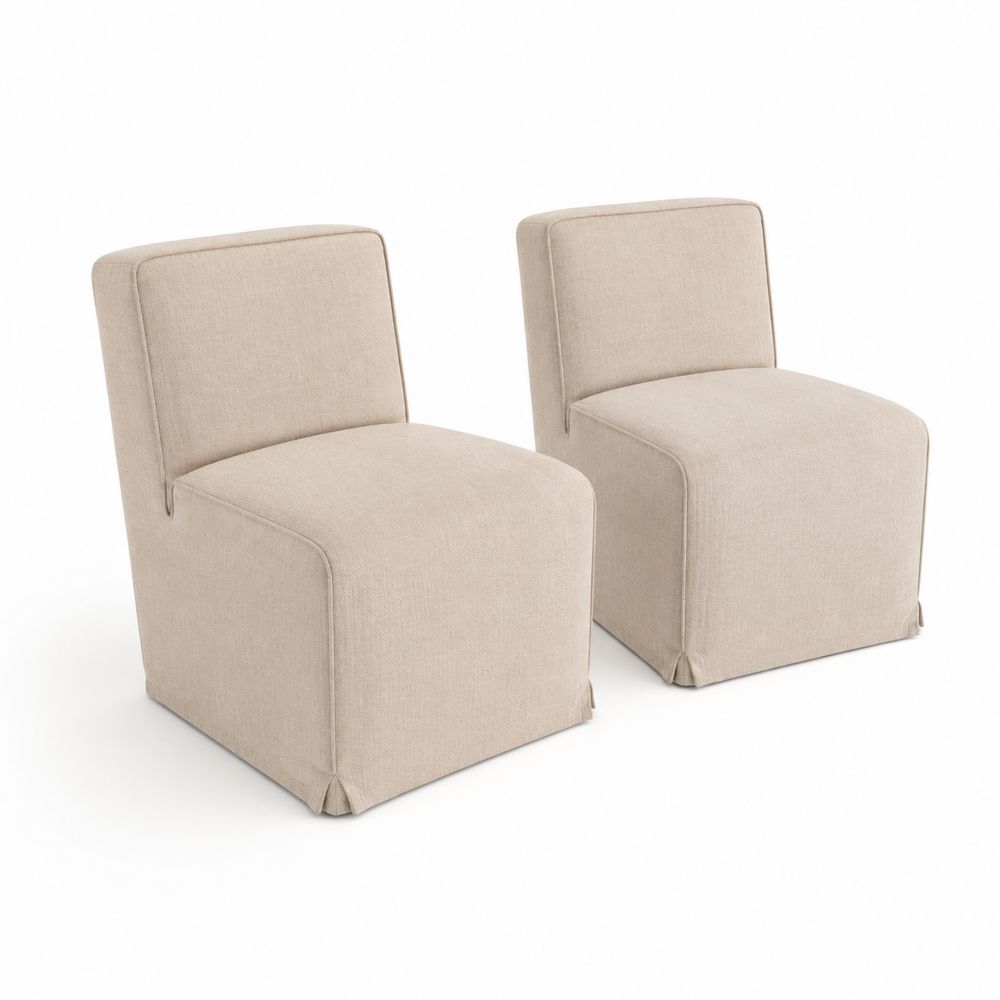 Lot de 2 chaises de salle à manger en tissu