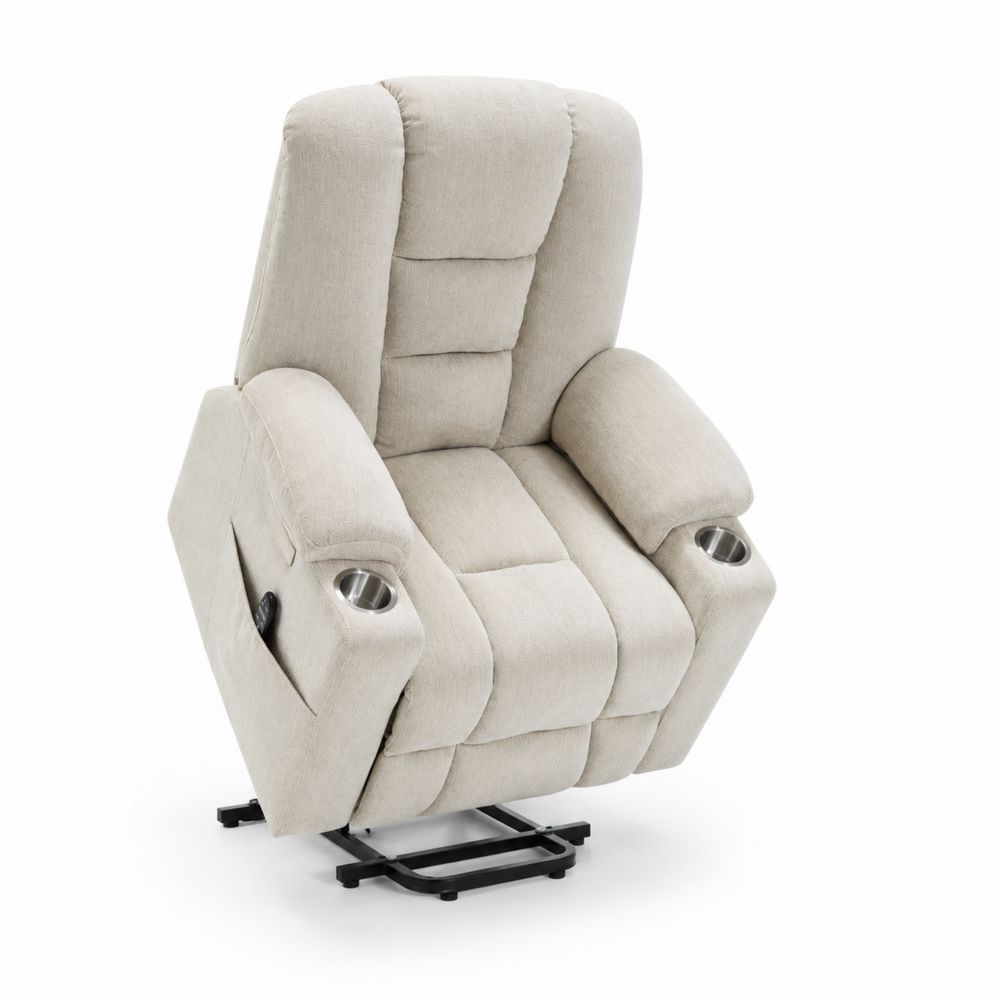 Fauteuil inclinable en tissu avec porte-gobelets