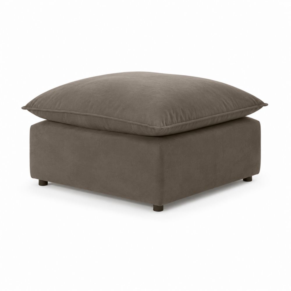 Pouf carré velours Marron 80x80 cm