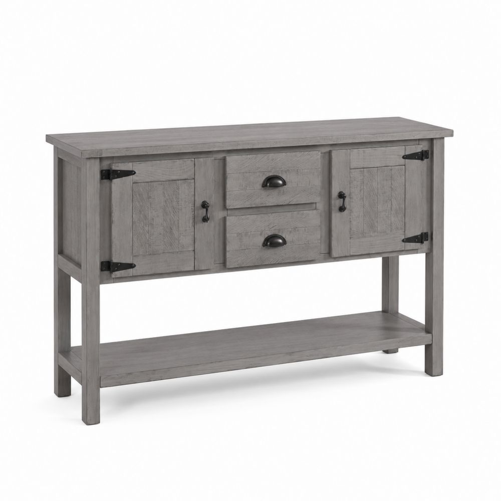 Buffet en bois de pin gris avec tiroirs et étagère