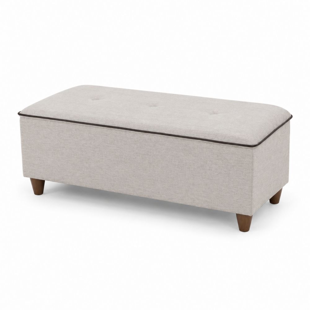 Repose-pieds en tissu avec pieds en bois