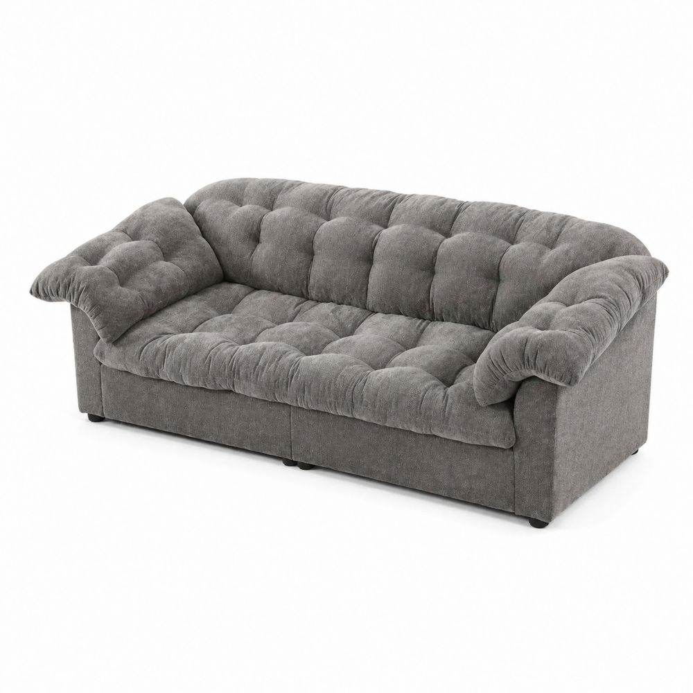 Canapé 3 places en tissu Gris 220 cm