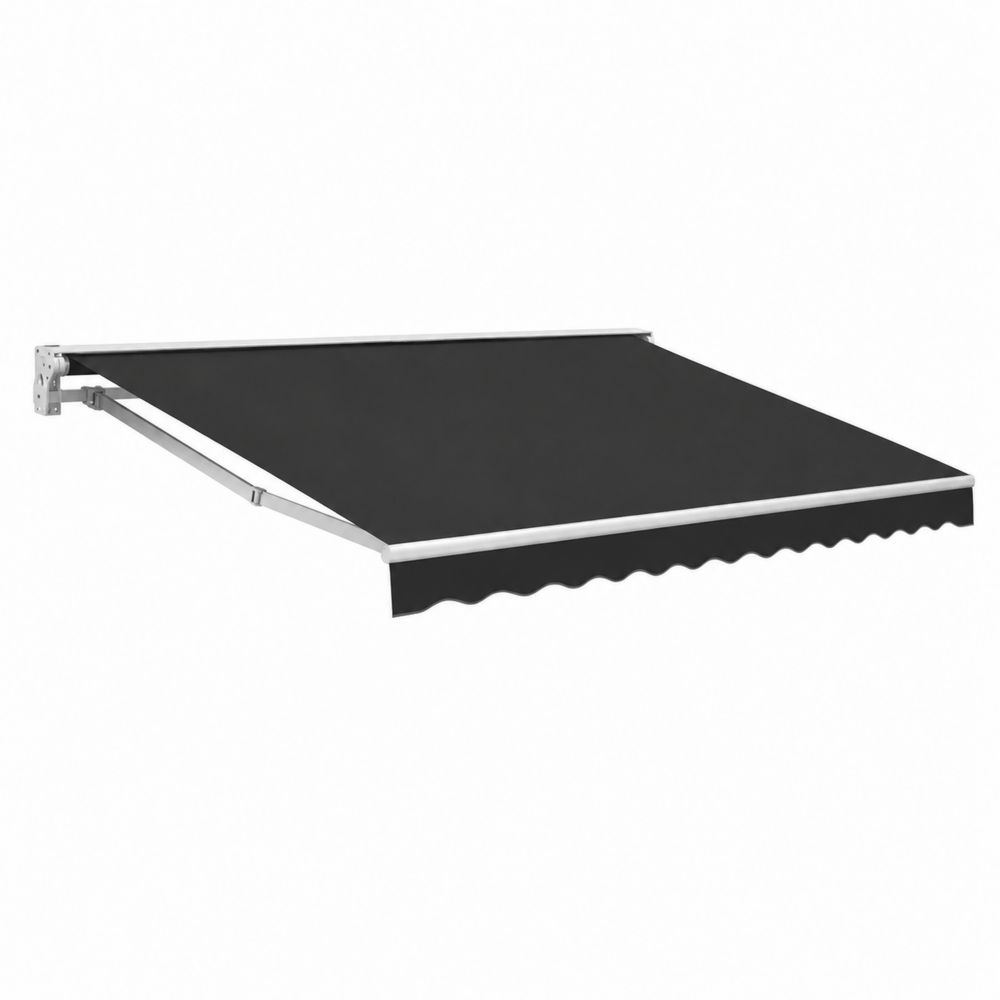 Auvent rétractable en aluminium et polyester noir 300x250 cm