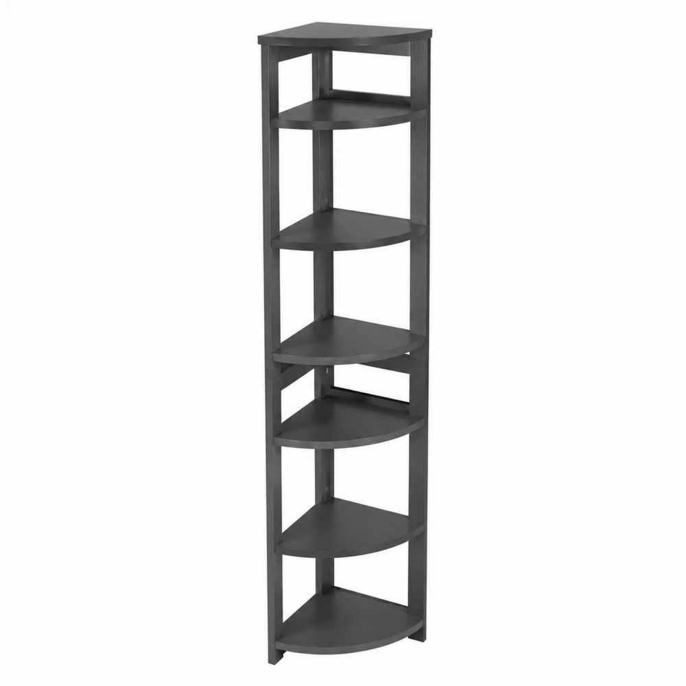 Étagère d'angle 5 niveaux en MDF Gris 150cm