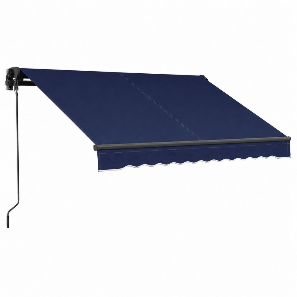 Store banne rétractable en Aluminium et Polyester Bleu 300x250 cm
