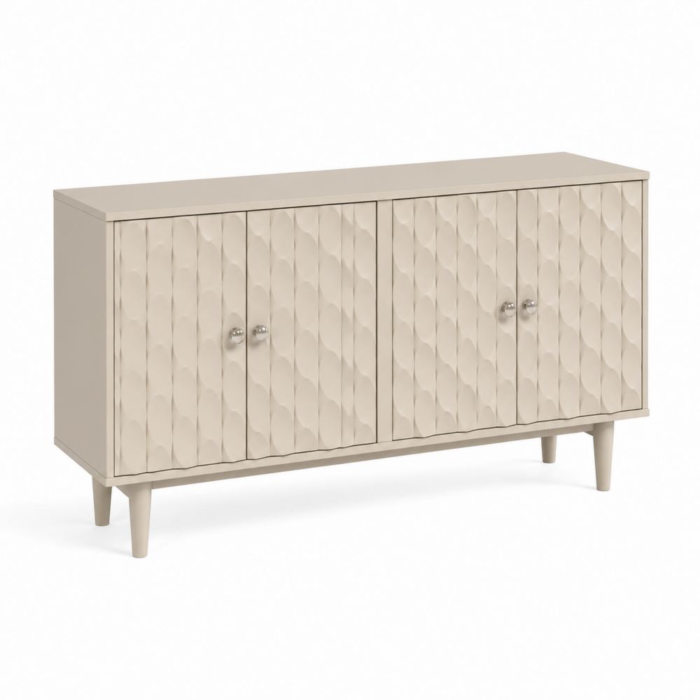 Buffet en MDF avec Portes Texturées Beige