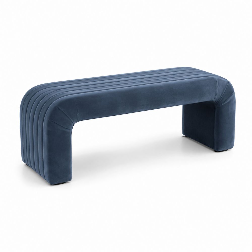 Banc en velours Bleu 140 cm