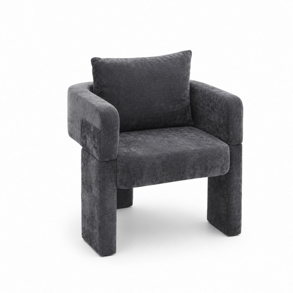 Chaise en velours avec dossier et accoudoirs 75x70x80 cm