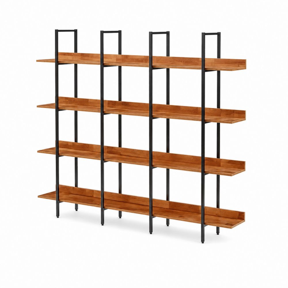 Étagère en bois et métal avec étagères en manguier 180x150x35 cm