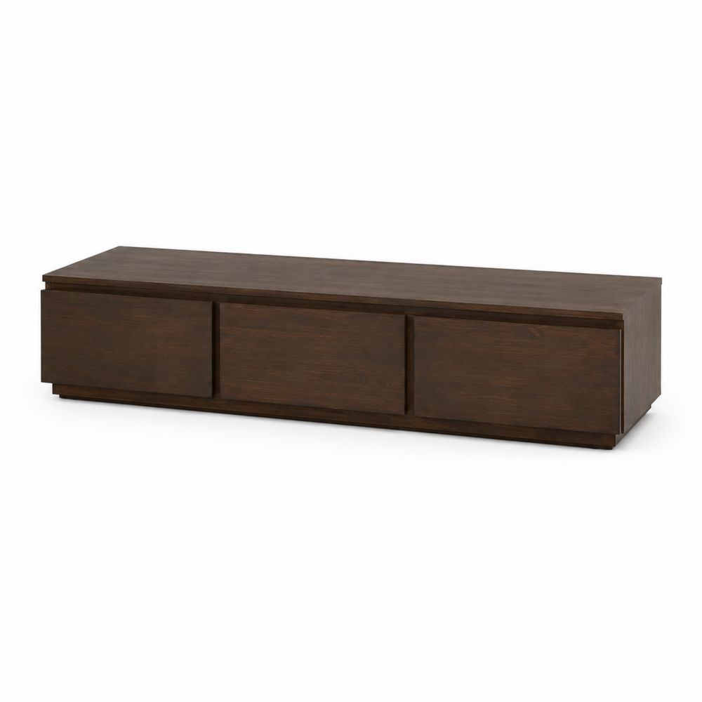 Meuble TV en bois brun foncé