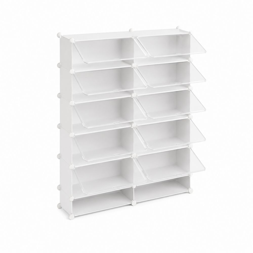 Étagère à chaussures modulable en plastique blanc