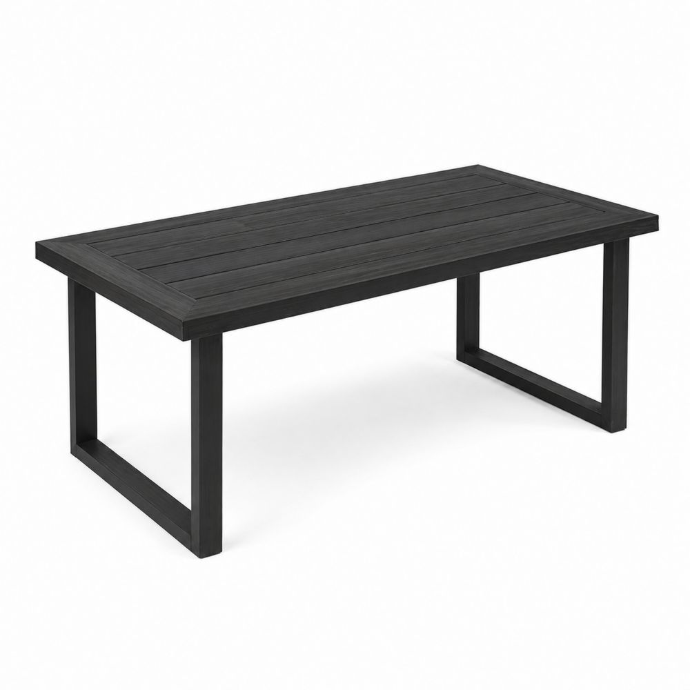 Table rectangulaire en aluminium noir 180 cm
