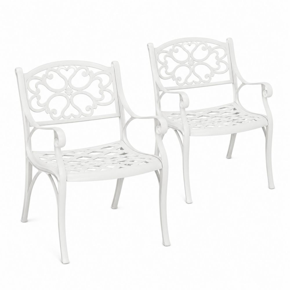 Lot de 2 chaises en aluminium blanc-Homarven