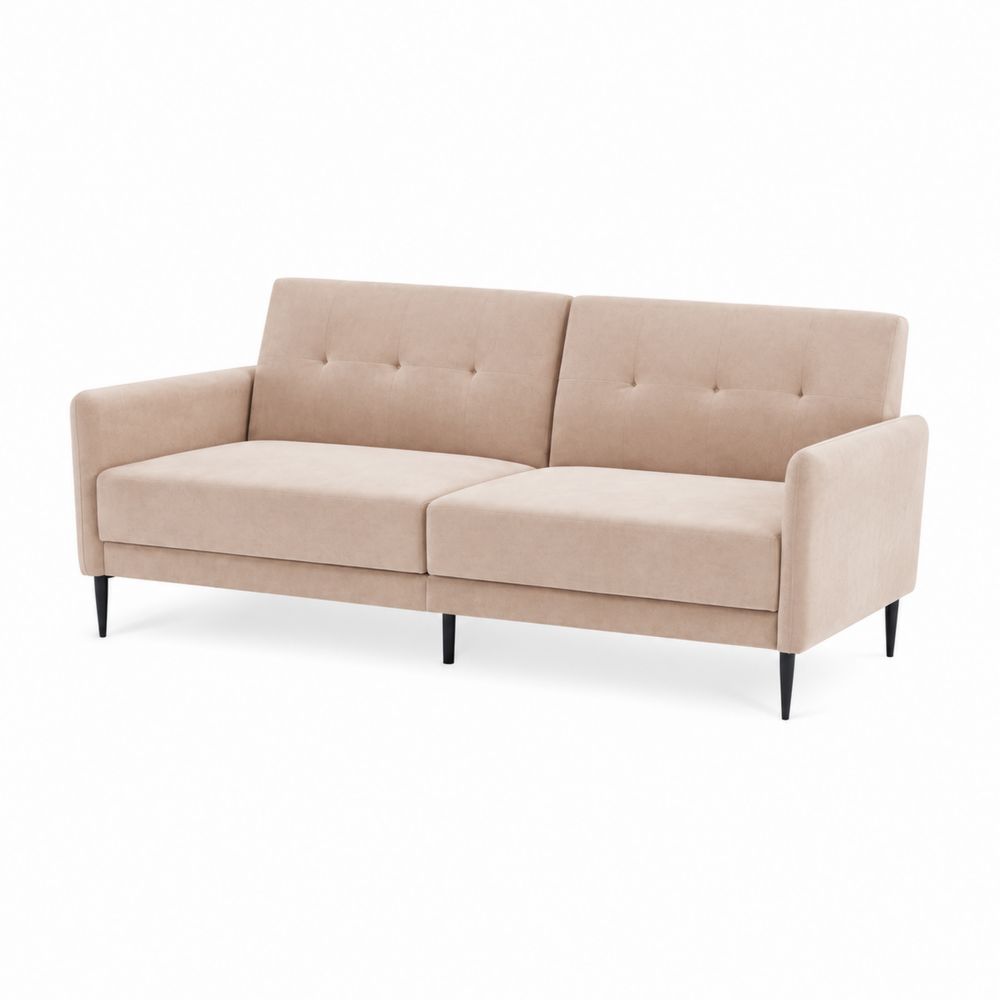 Canapé 3 places en tissu polyester avec cadre en bois-Homarven