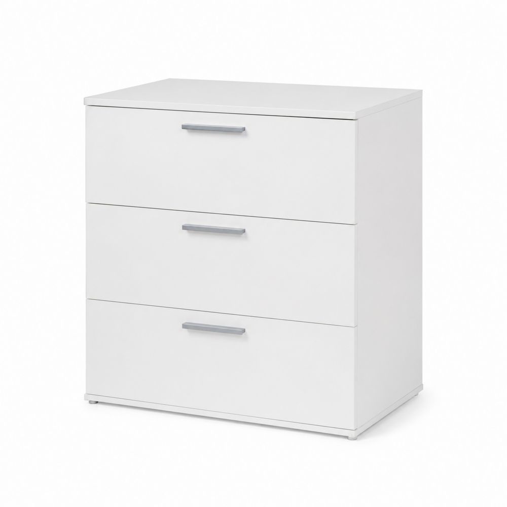 Commode à 3 tiroirs en MDF Blanc-Homarven