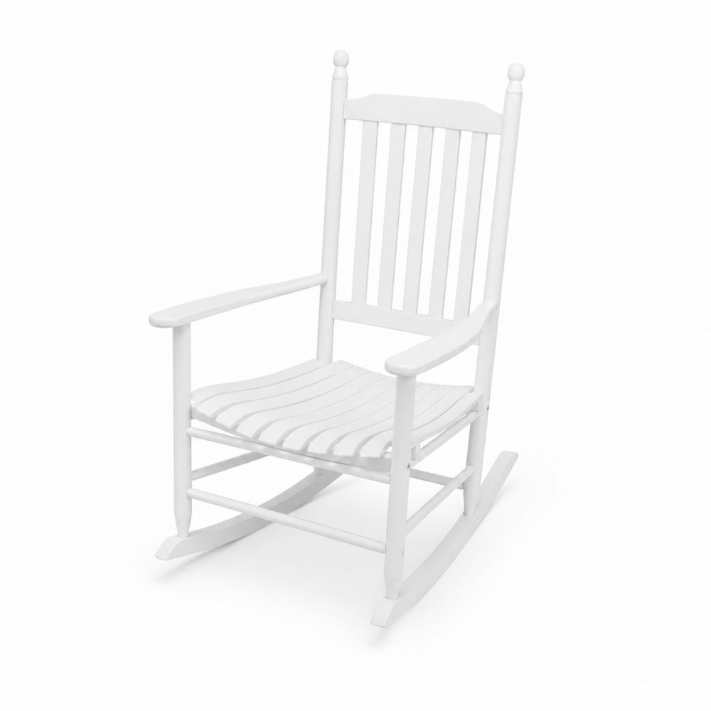 Chaise berçante en bois Blanc-Homarven