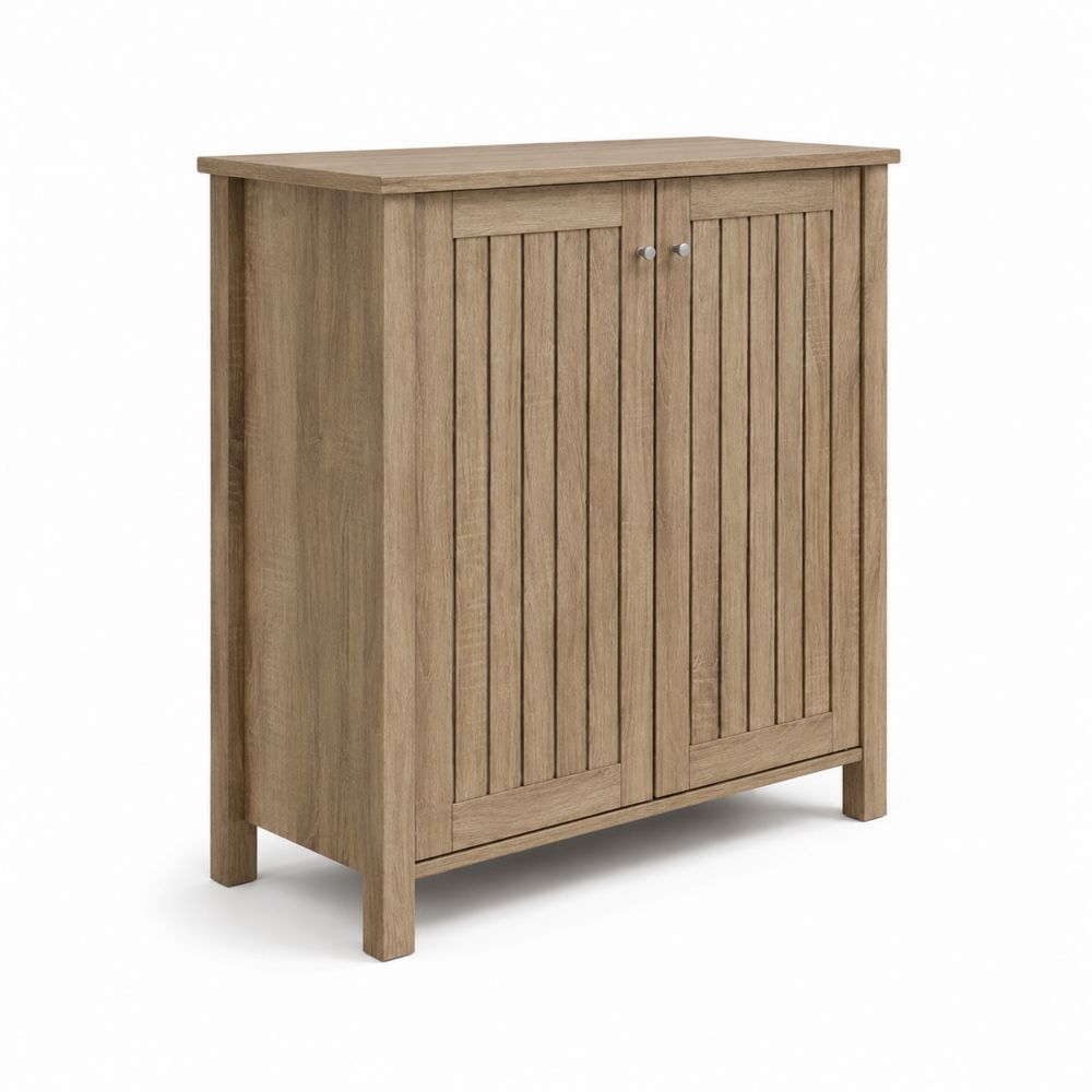 Meuble à chaussures en bois chêne avec portes battantes-Homarven