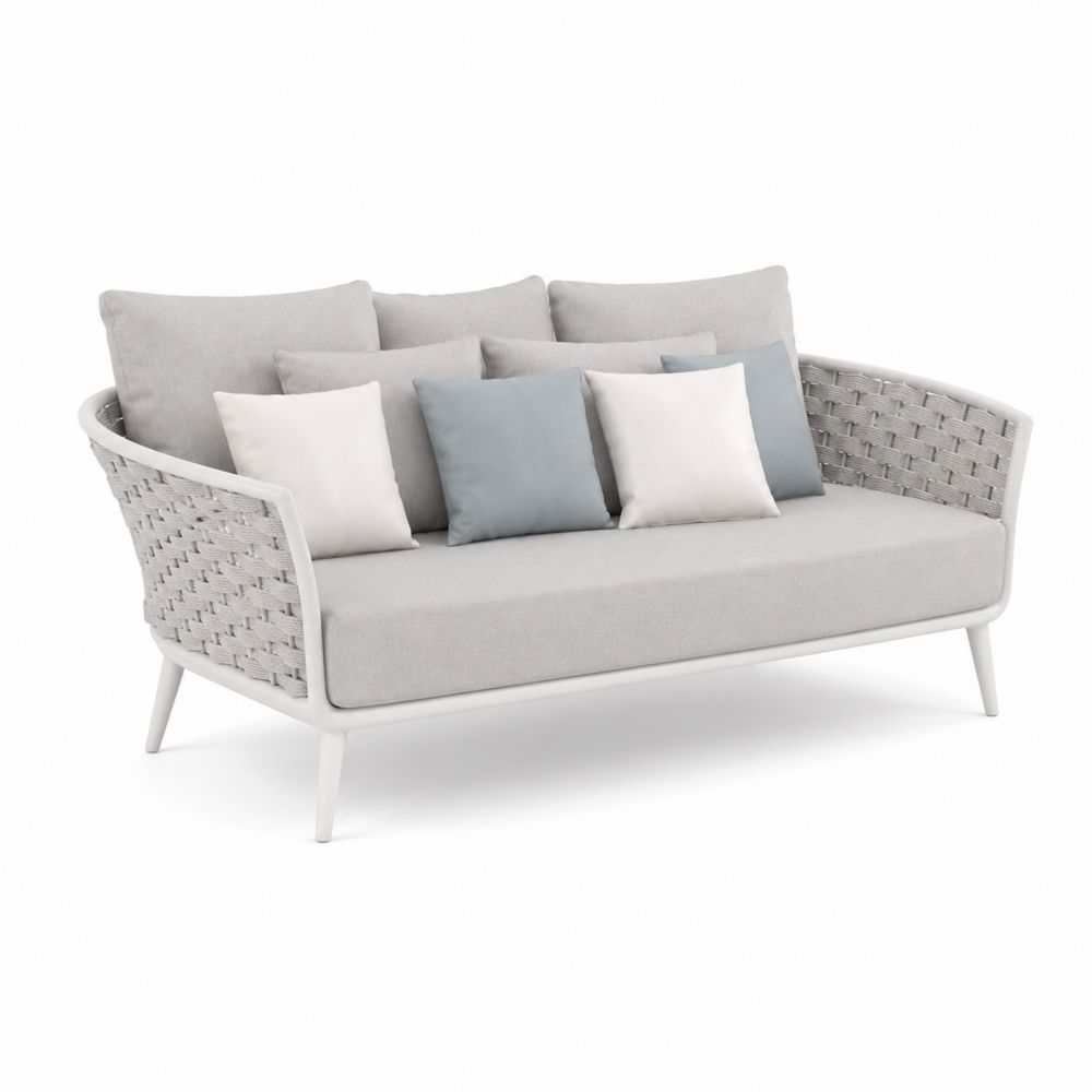 Canapé de jardin avec structure en aluminium et corde en tissu, 200 cm-Homarven