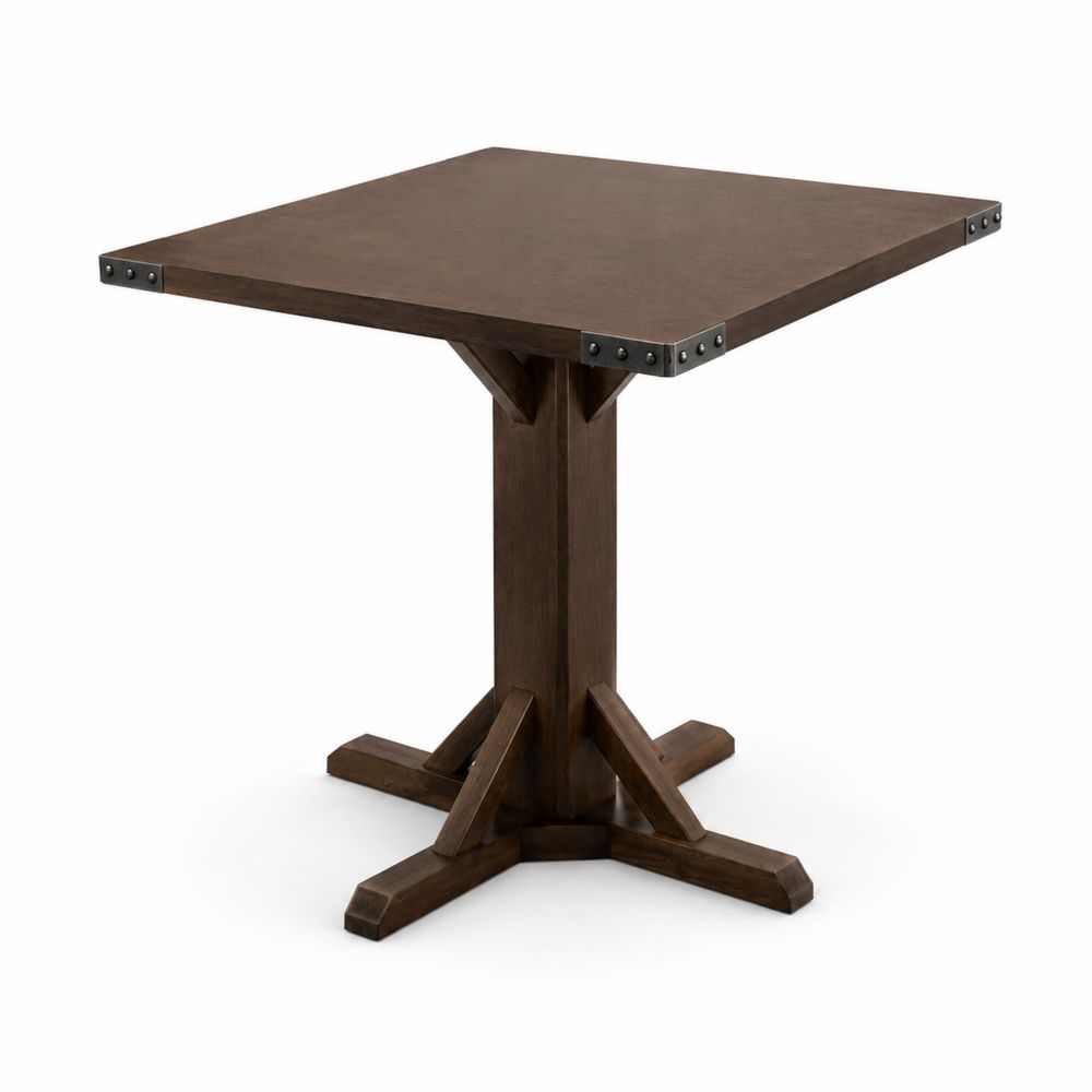 Table carrée en bois de pin 80x80 cm Marron-Homarven