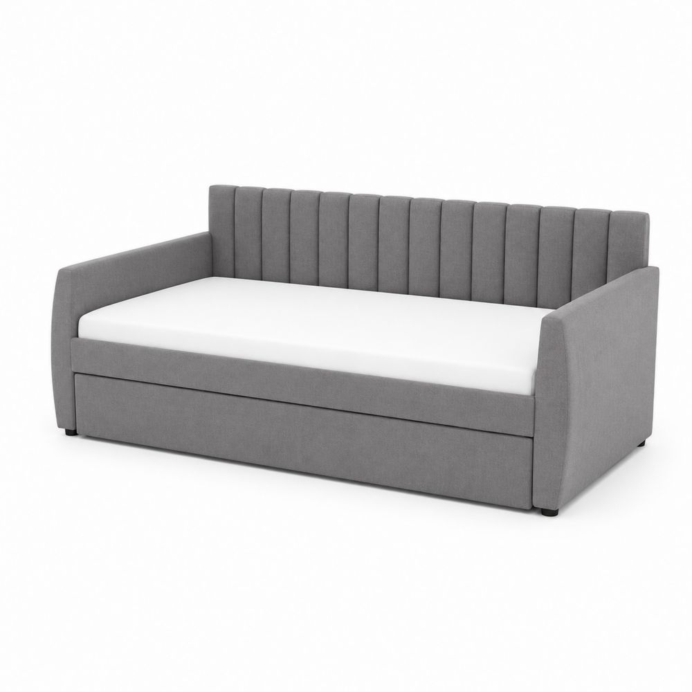 Lit de repos convertible en tissu Gris-Homarven