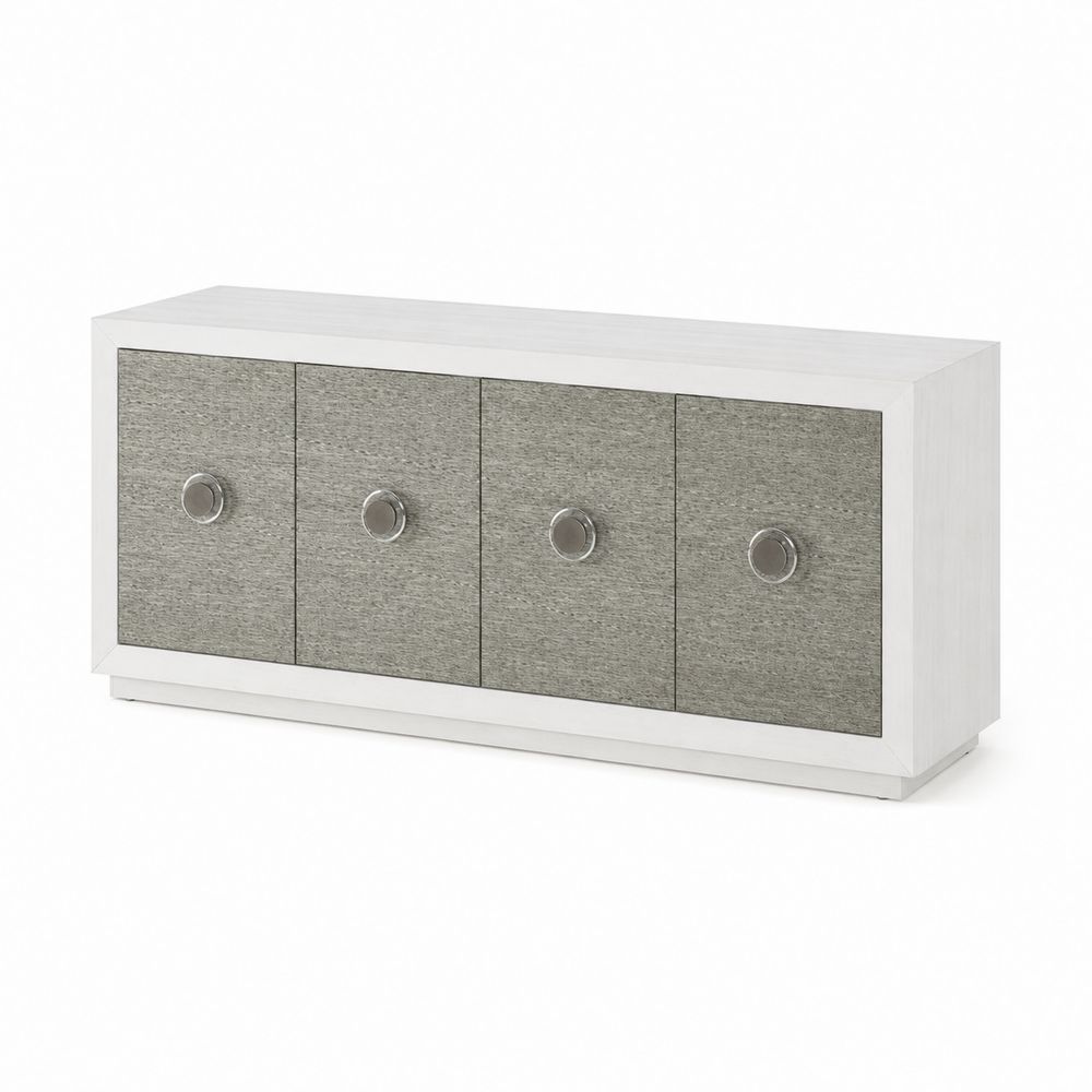 Meuble TV en bois et tissu gris 180 cm-Homarven