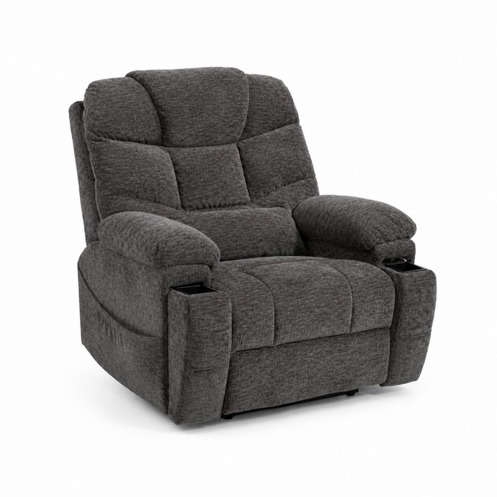 Fauteuil inclinable en tissu gris-Homarven