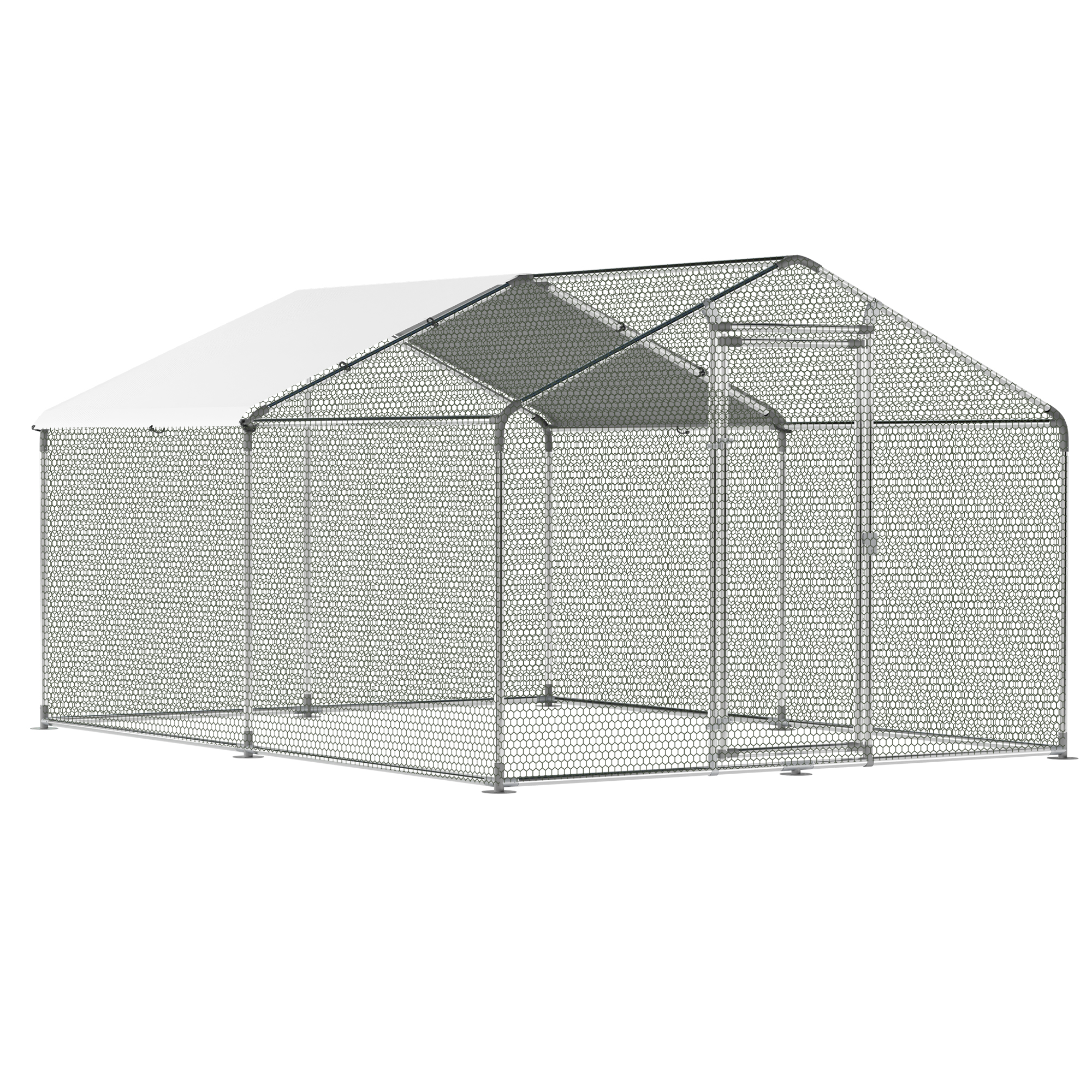 Guqiart Metal Chicken Coop with Waterproof Cover 10’ W x 13’ L x 6.5’ H