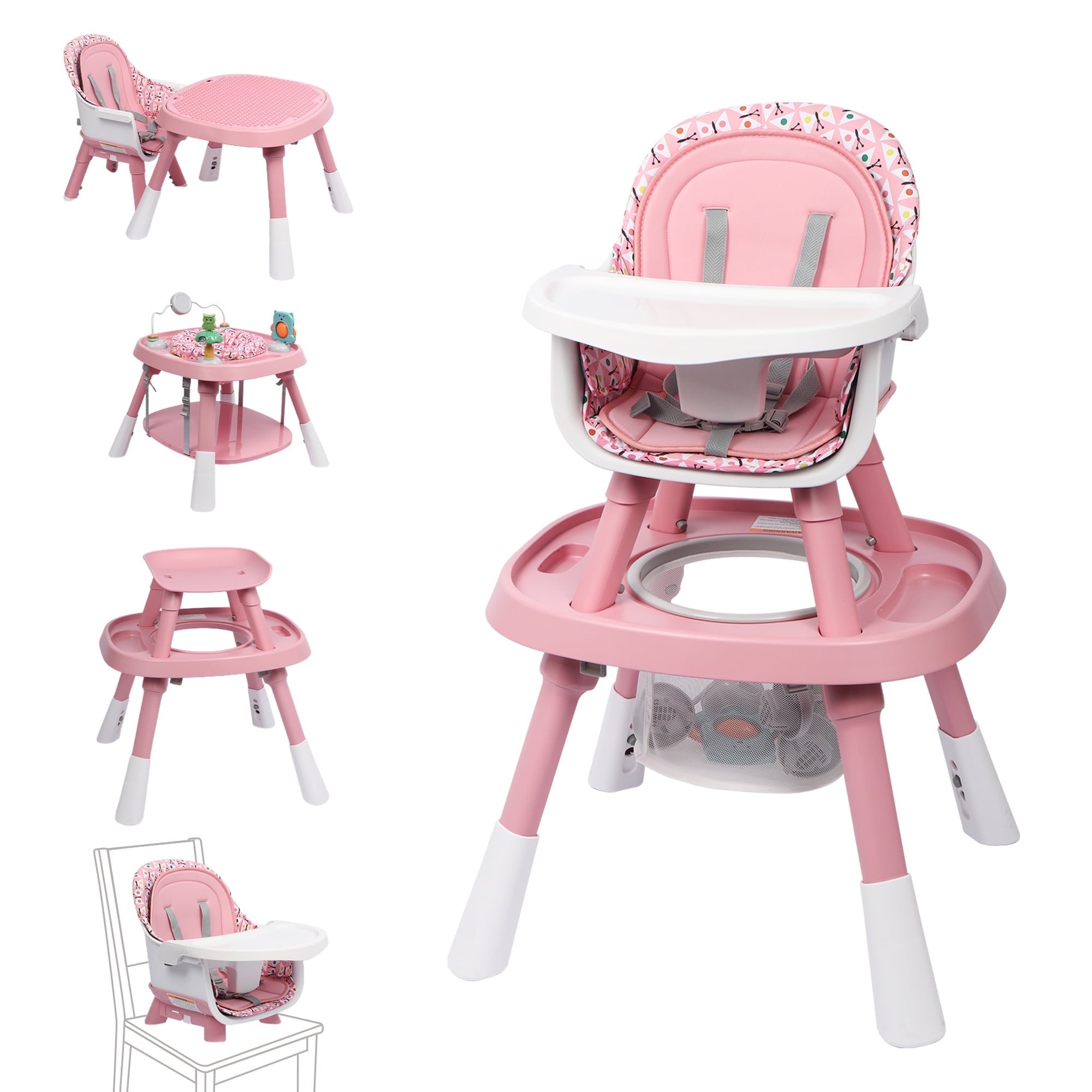 Guqiart 15-in-1 Portable Baby High Chair, Convertible High Chair for Babies and Toddlers