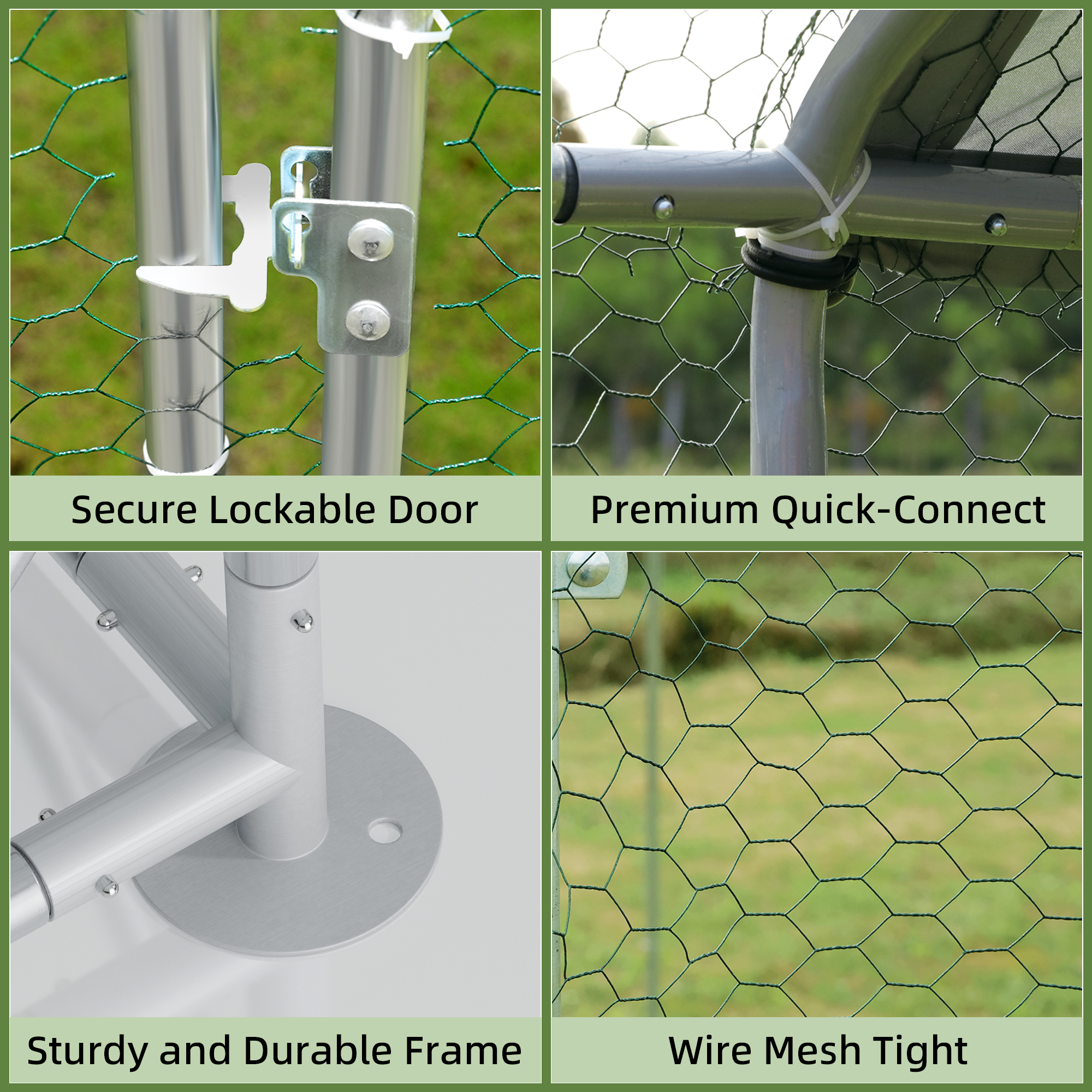 Guqiart Metal Chicken Coop with Waterproof Cover 10’ W x 13’ L x 6.5’ H