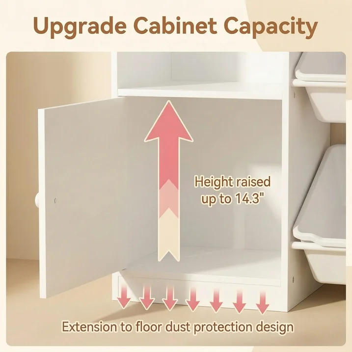 Guqiart Kids Toy Storage Organizer with 8 Bins, Children's Bookshelf and Multi-Use Storage for Bedroom, Playroom, Classroom & Nursery