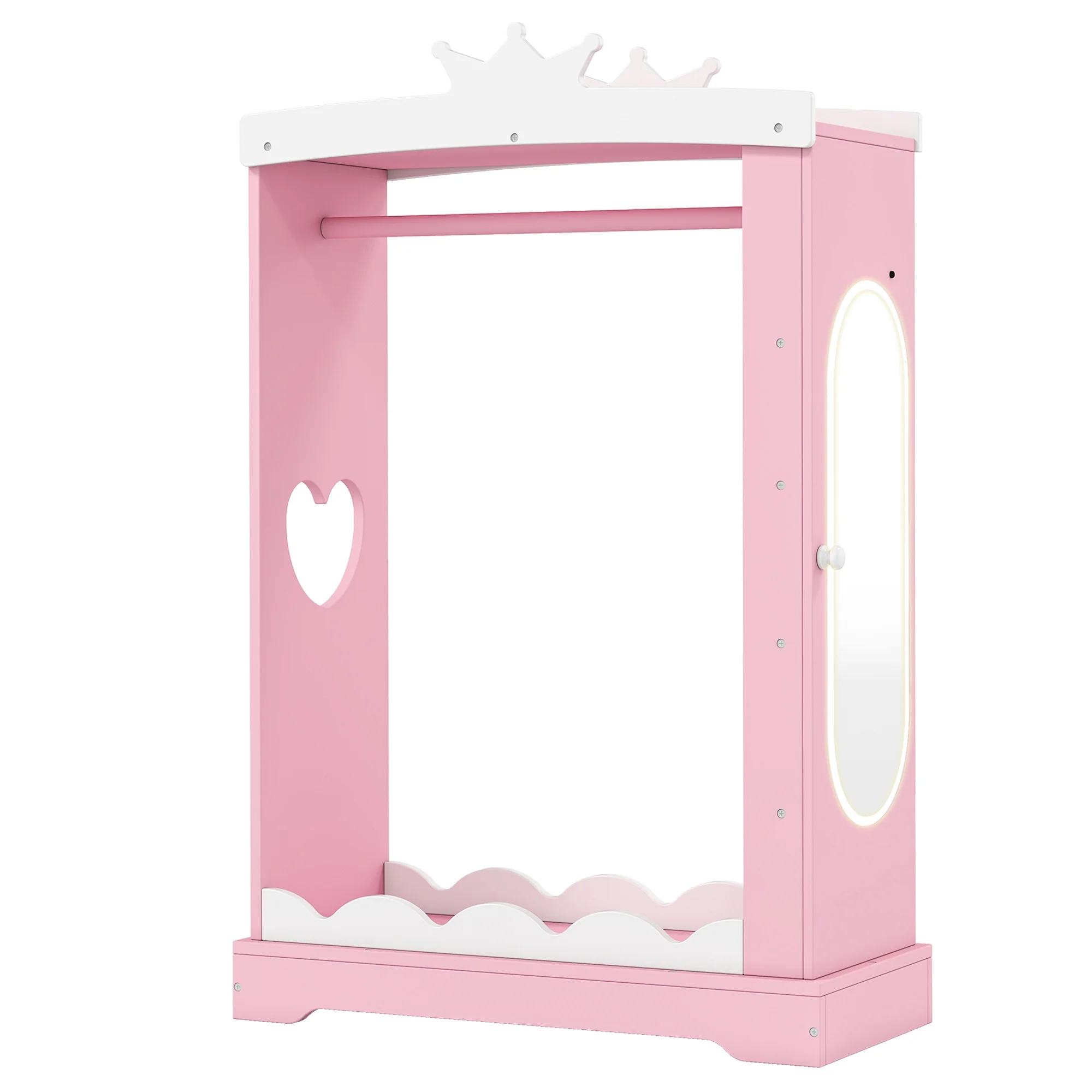 Guqiart Kids Armoire with Jewelry Cabinet, Dress up Storage with Mirror,Princess Dress Closet for Bedroom, Kids Room, Girls
