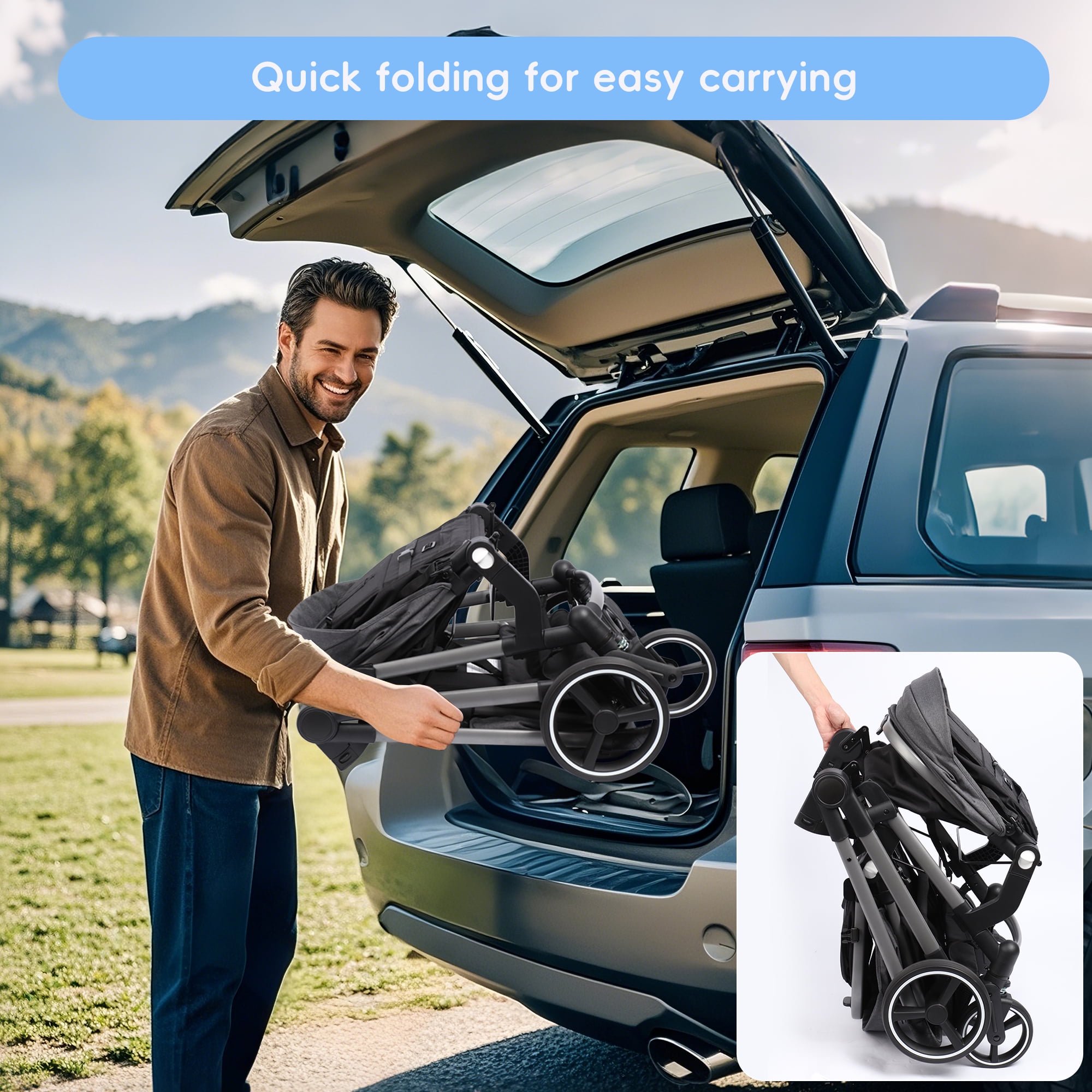 Guqiart Double Stroller, Convertible Twin Stroller, Double Infant Stroller for Newborn and Toddler