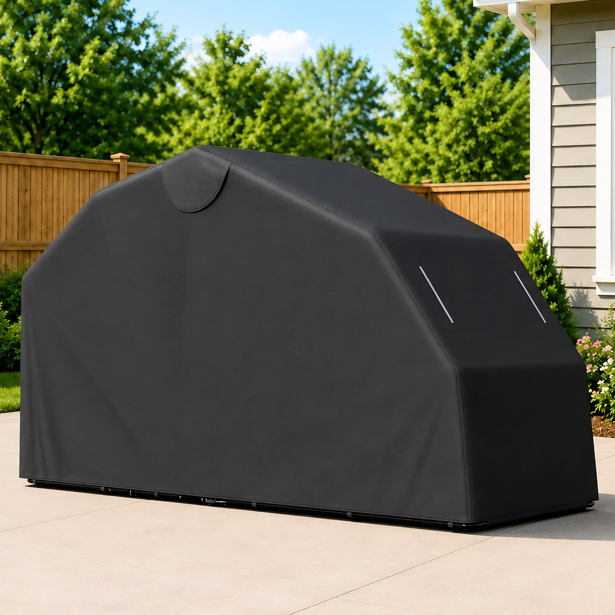 Guqiart Motorcycle Shelter 133" x 53" x 76", Heavy Duty Outdoor Motorcycle Garage Storage Shed with Security Lock, Oxford Fabric Cover, Portable Motorcycle Storage Tent with Ventilation Window