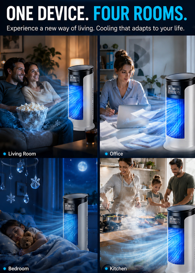 【2026 European and American Hot Selling Product】One-Second Instant Chill Home Air Conditioner【Place it wherever it's hot!】