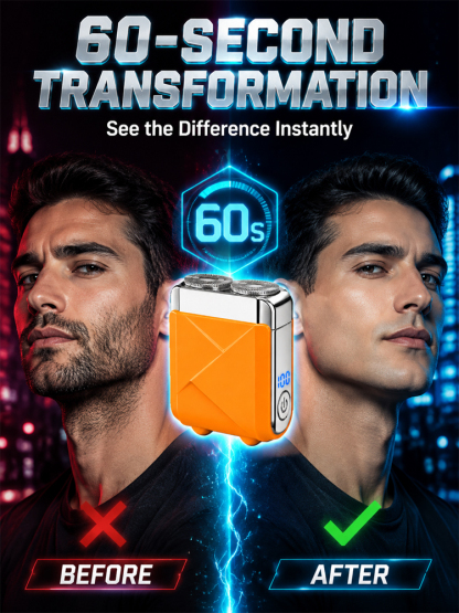 Newly upgraded dual-head electric shaver，A quick shave, hair removal, or haircut in just 1 second, leaving your hair smooth and clean!