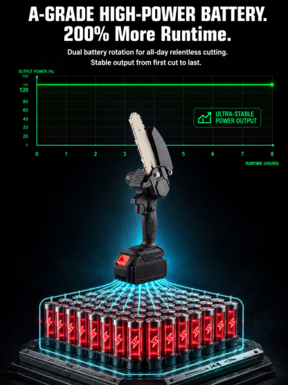 Bestselling European and American product: Wireless brushless handheld lithium-ion chainsaw【One person does the work of five, easily trimming hundreds of square meters of yard in just ten minutes!】