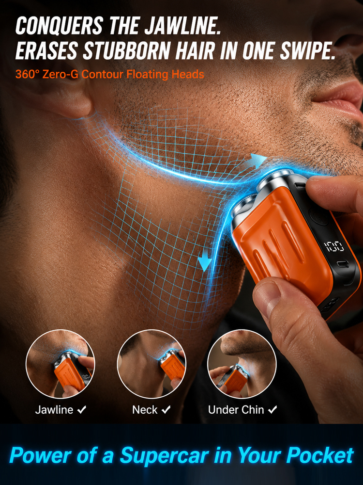 【This best-selling razor online is designed specifically for people in Europe and America!】The new generation dual-head pocket shaver，Instant shaving, haircutting, and hair removal in just 1 second! Suitable for the whole family!