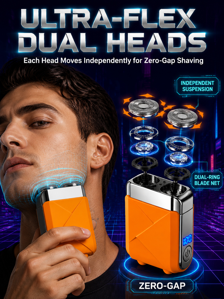 Newly upgraded dual-head electric shaver，A quick shave, hair removal, or haircut in just 1 second, leaving your hair smooth and clean!