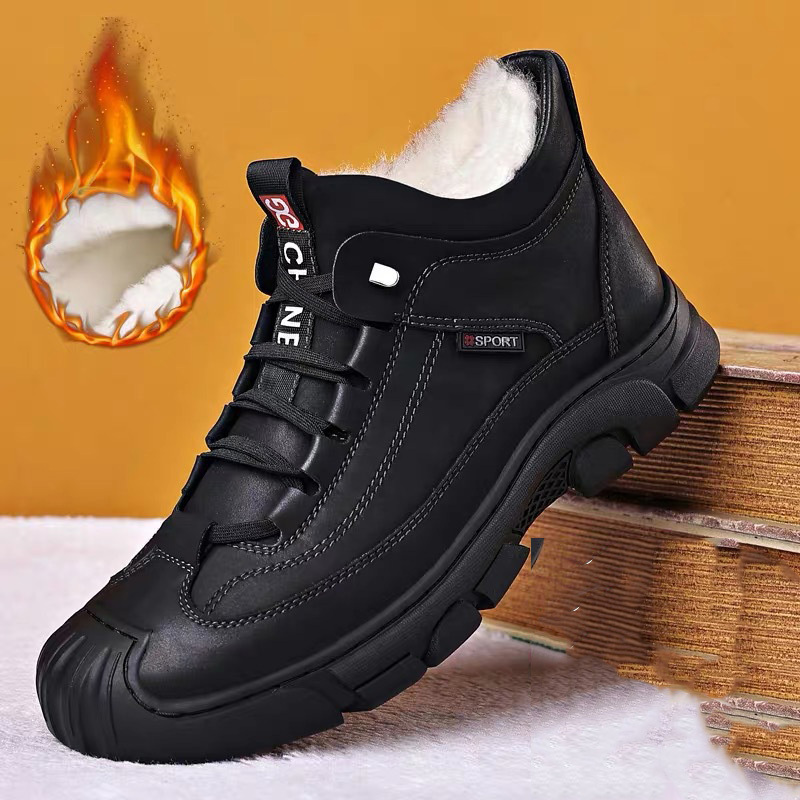 Men's velvet warm high -top shoes【Stylish and handsome, a must-have for men!】