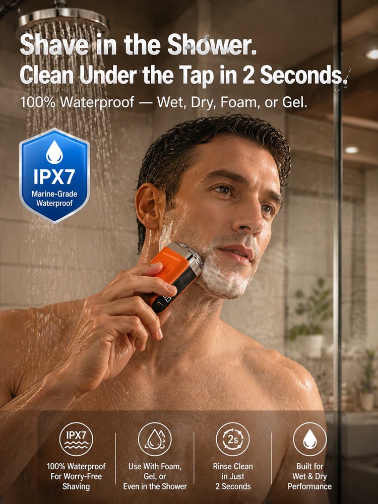 【This best-selling razor online is designed specifically for people in Europe and America!】The new generation dual-head pocket shaver，Instant shaving, haircutting, and hair removal in just 1 second! Suitable for the whole family!