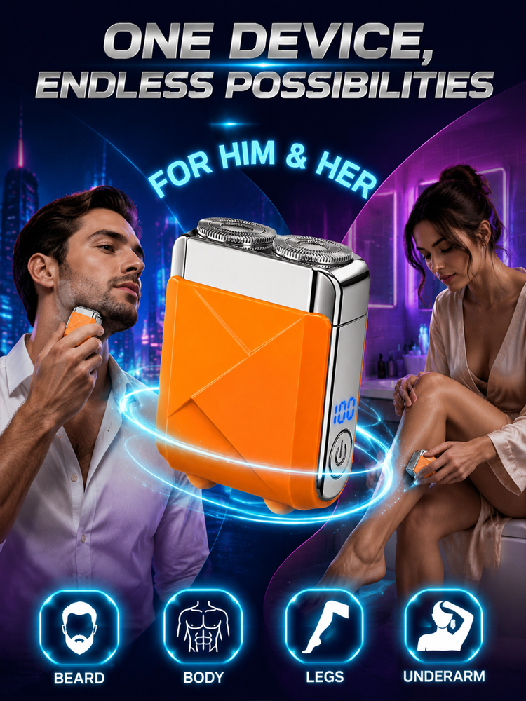 Newly upgraded dual-head electric shaver，A quick shave, hair removal, or haircut in just 1 second, leaving your hair smooth and clean!