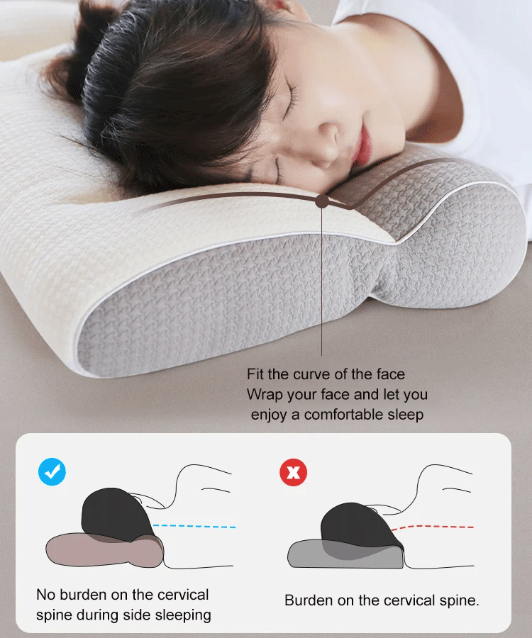 Sleep Enhancing Cervical Support Comfort Goose Down Pillow【Recommended by plastic surgeons！improves sleep quality by 5 times】