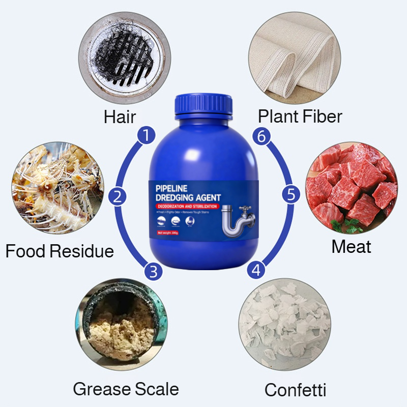 Bacteria and deodorant Pipe cleaner Pipe Unclogger Fast and efficient Blue Bottle Save time and effo