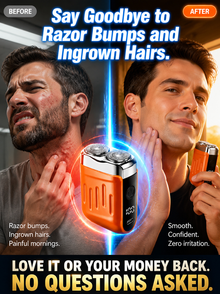 【This best-selling razor online is designed specifically for people in Europe and America!】The new generation dual-head pocket shaver，Instant shaving, haircutting, and hair removal in just 1 second! Suitable for the whole family!