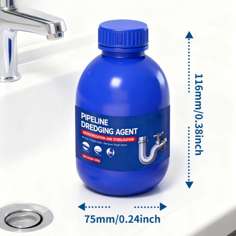 Bacteria and deodorant Pipe cleaner Pipe Unclogger Fast and efficient Blue Bottle Save time and effo