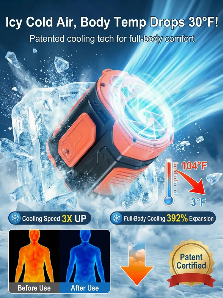 【Cooling + Power Bank + Flashlight】High-Speed Powerful Waist Clip Fan【It has been rated as the top choice for cooling down by countless workers in high-temperature environments!】