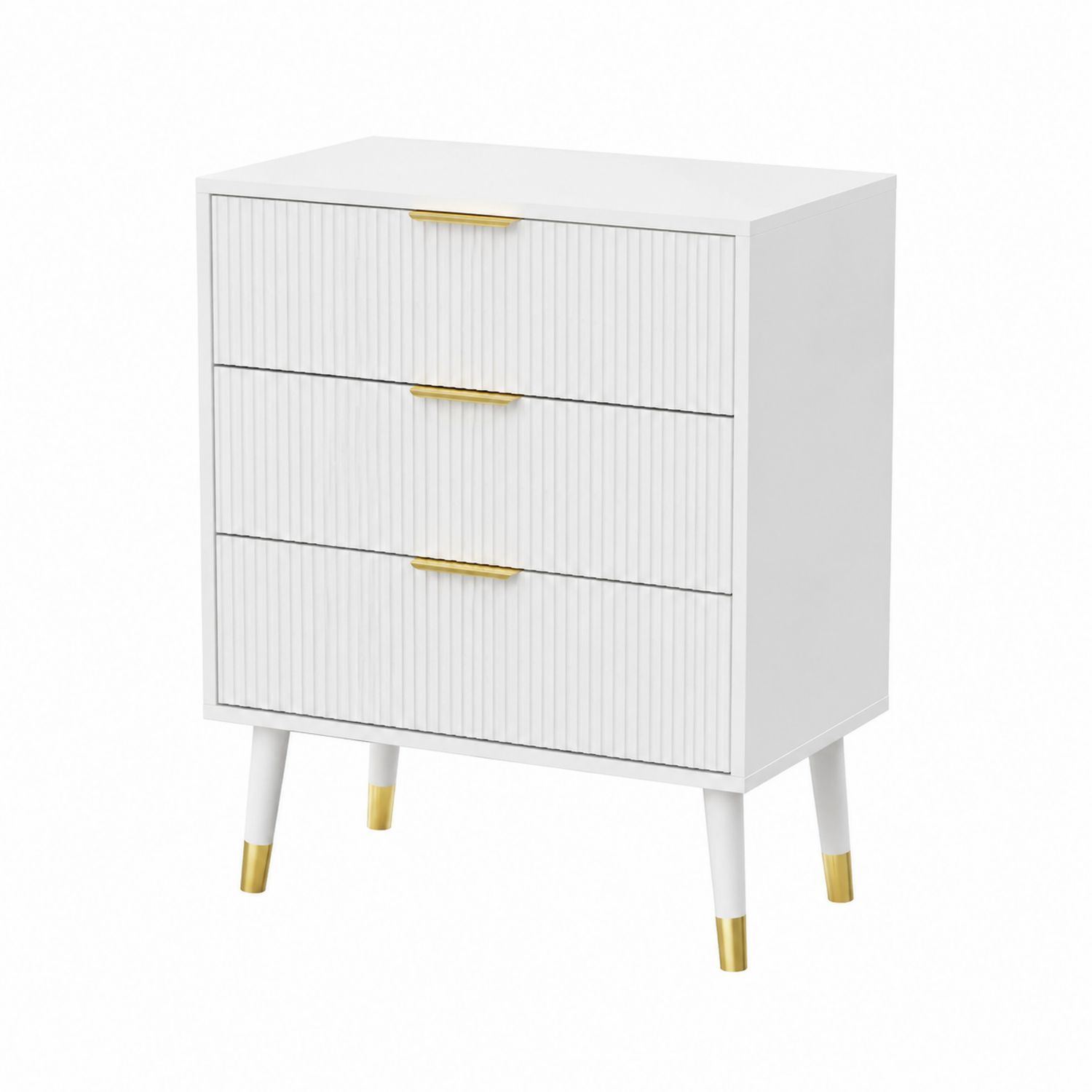 Komoda z trzema szufladami MDF Biała 80x40x100cm