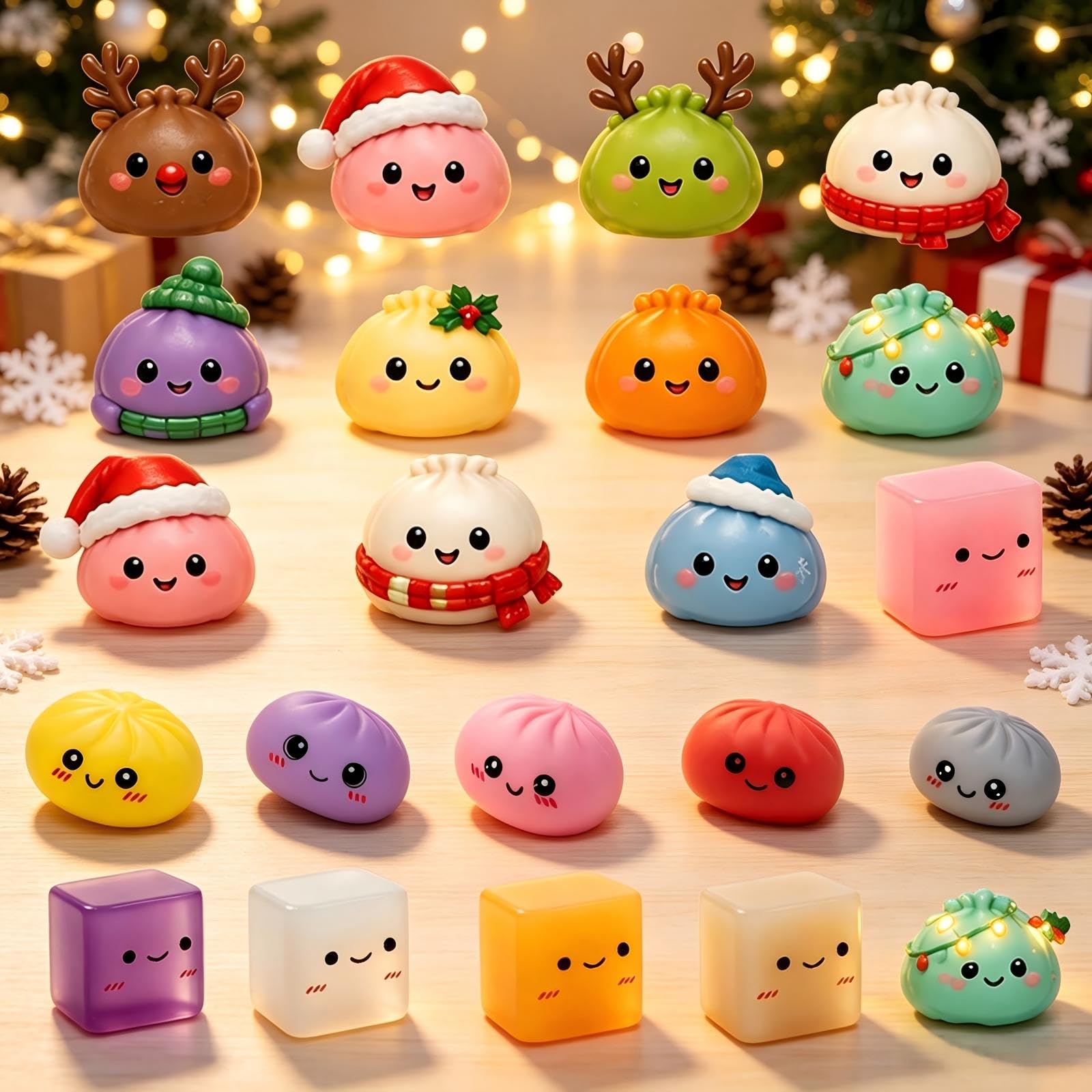🎅🎁2026 Christmas Squishy Advent Calendar - 24 Days Dumpling Squishies Toys