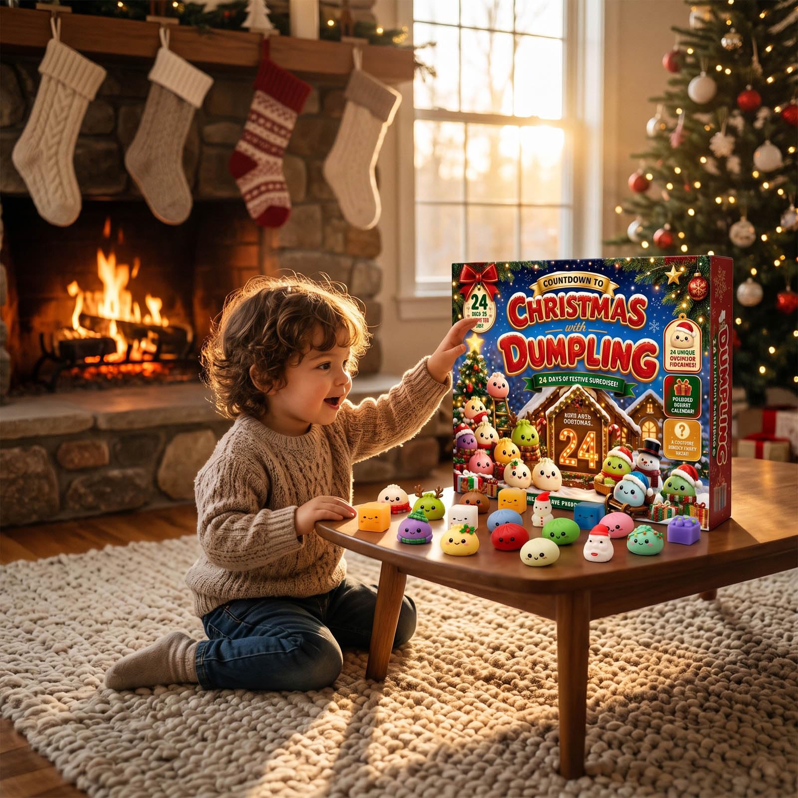 🎅🎁2026 Christmas Squishy Advent Calendar - 24 Days Dumpling Squishies Toys