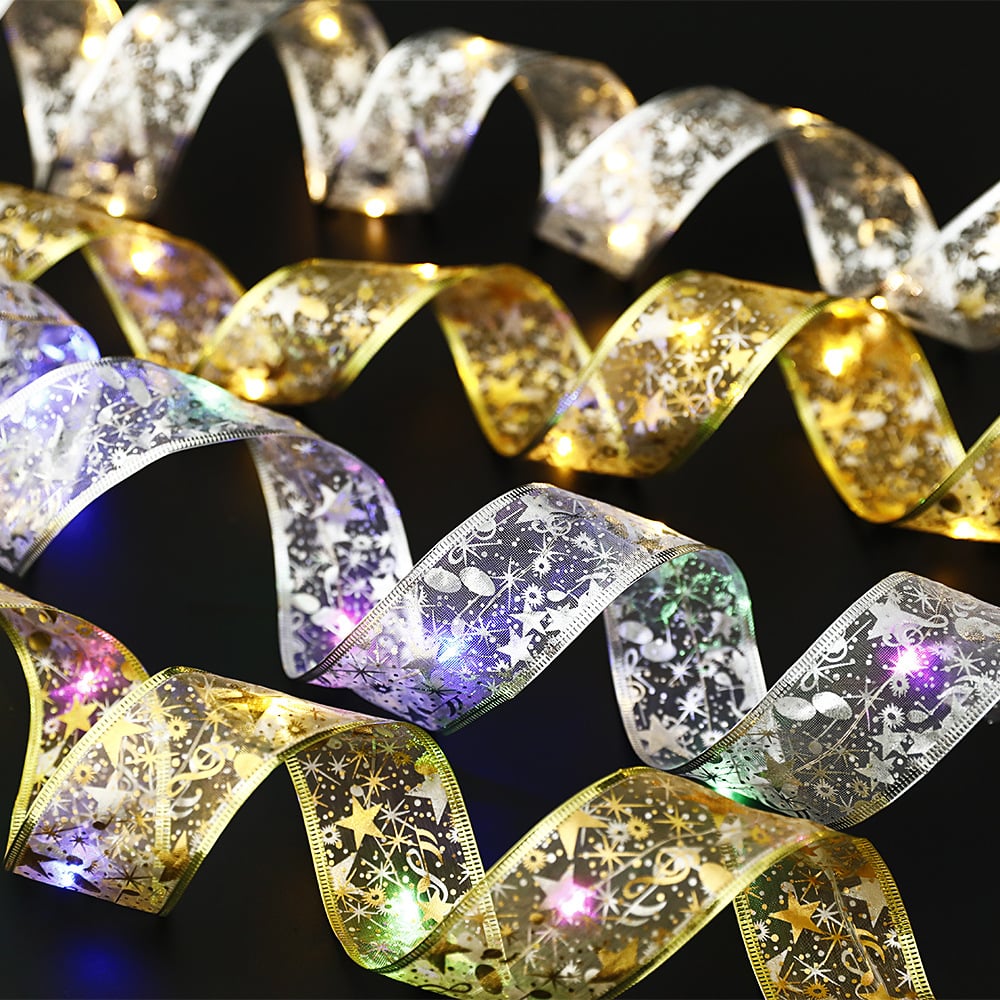 🎀🎄Christmas Ribbon Fairy Lights
